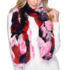 UGG multicolor faux fur scarf